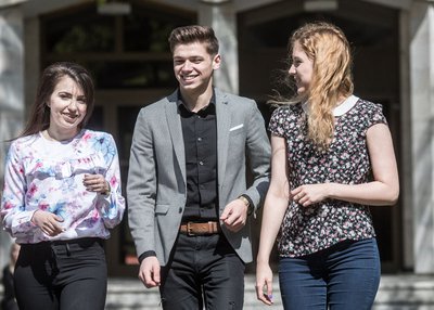 students at the courtyard